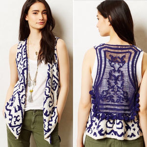 Anthropologie Moth Turson Fringe Tassel Vest xs/s
